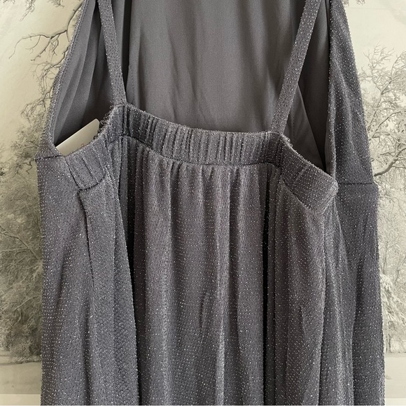 Show Me Your MuMu Dress NWT BRIDESMAID Amanda Maxi Slit Dancin Queen Shine Smoke - Picture 12 of 16